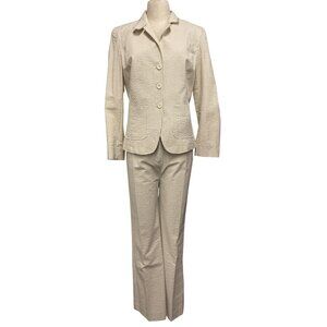 Vintage 90s Kenar Cotton Seersucker Suit - Made in Macau - Size 6 Pants / Size 1